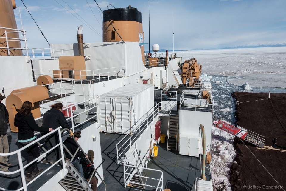 Looking aft from the bridge deck.