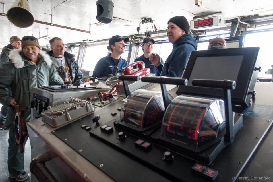 The modern electronic Engine Order Telegraph. Since the ship was docked and the controls were locked out, it was fun to move the lever and watch them automatically reset to zero.