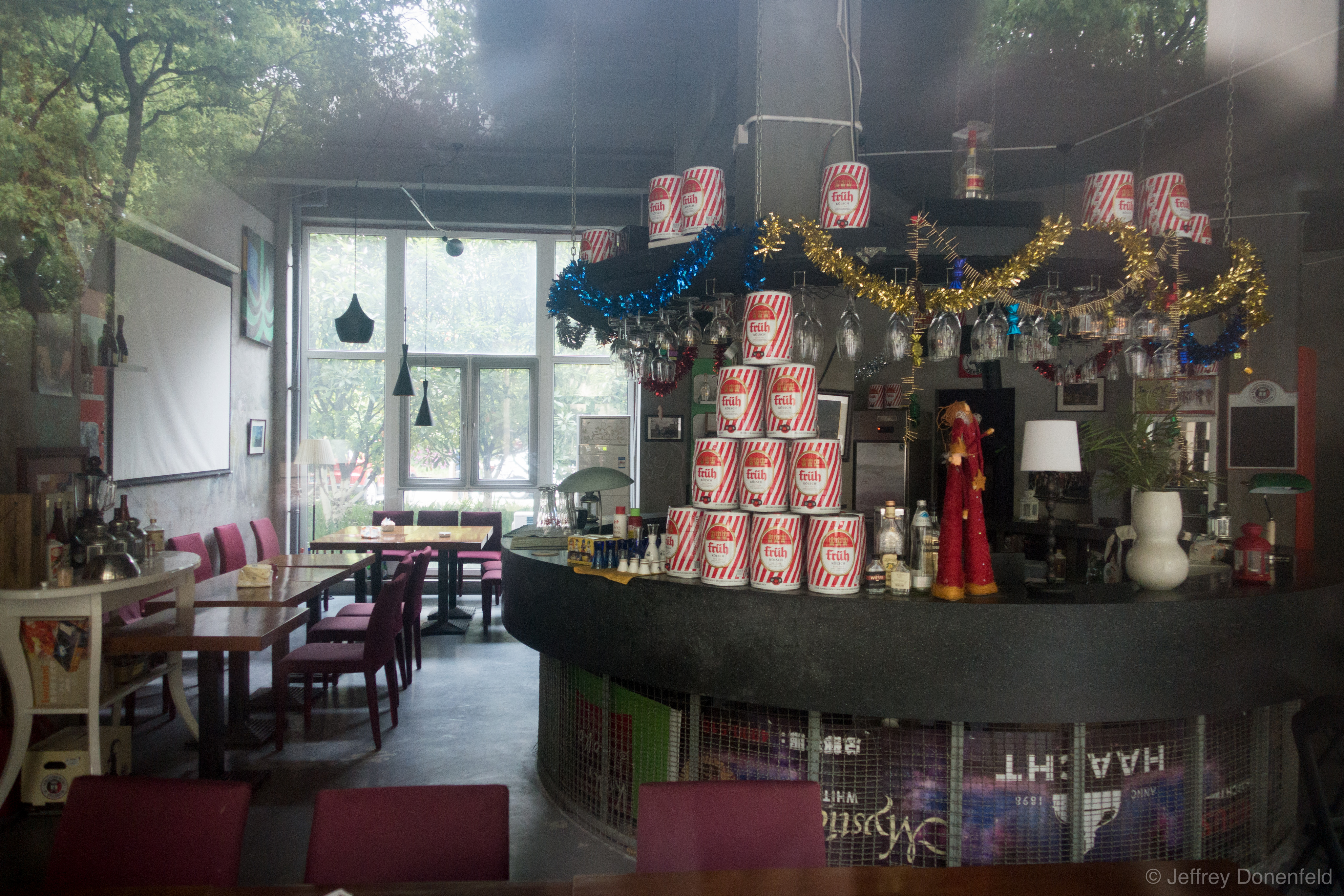 A bar in Anting setup with German wares - but no patrons.